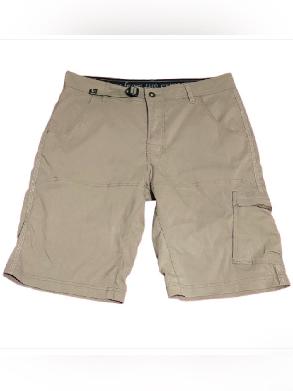 PrAna Stretch Zion Shorts Mens 32 Beige Cargo Hiking Travel Adjustable